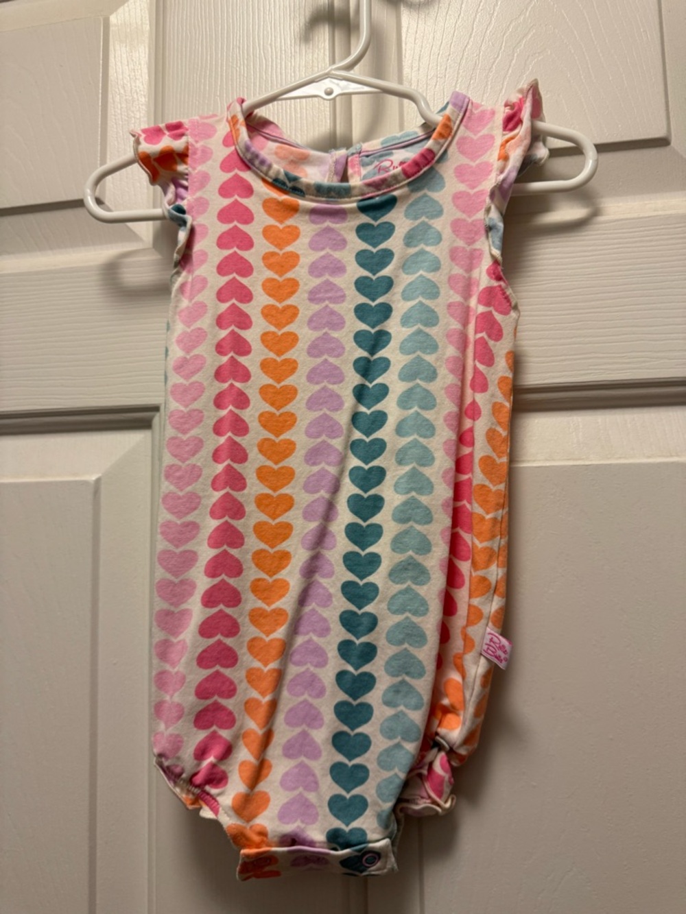 Ruffle Butts Multicolor Heart Onesie/Romper